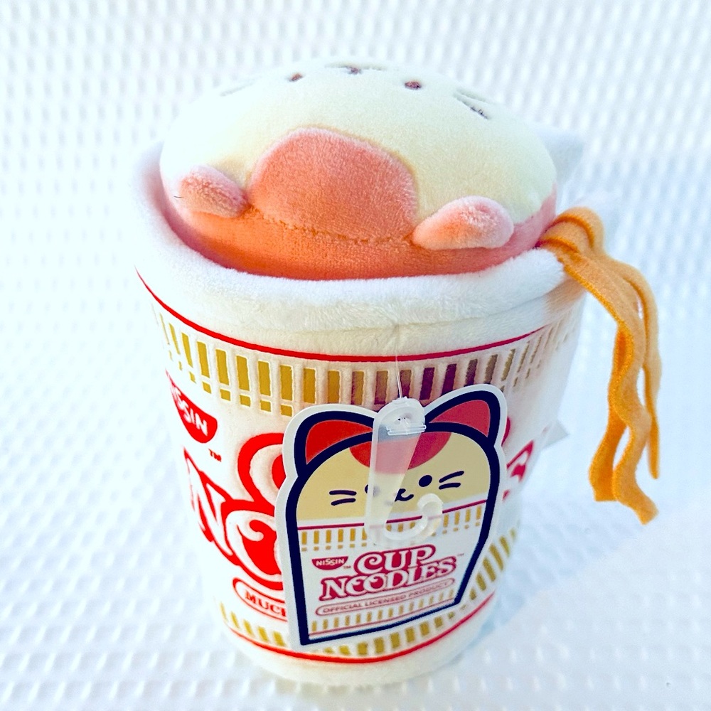 Anirollz Cat Plush Official Nissin Cup Noodle Roll Blanket Outfitz Doll Toy